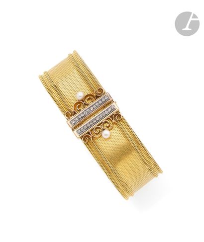 Bracelet ruban en or 18K (750), appliqué...