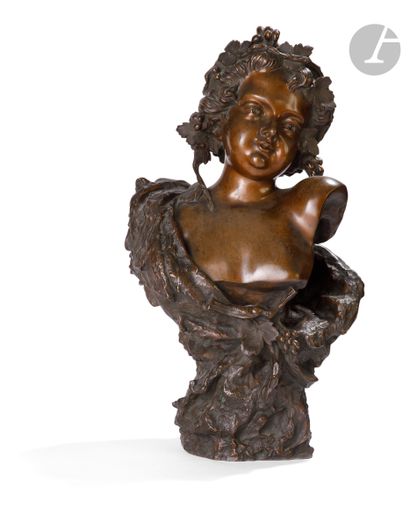 null Pierre Etienne Daniel Campagne (1851-1914 ?) 
Bacchus enfant ou l’Automne 
Bronze...