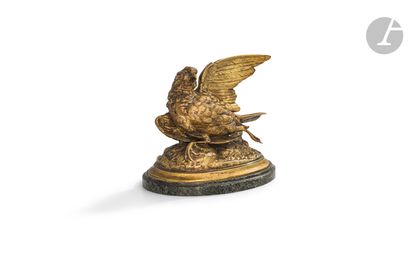 null Paul-Édouard Delabrièrre (1829-1912)
Oiseau blessé
Bronze à patine dorée
Signé...
