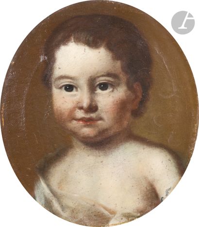 null École FRANçAISE vers 1800
Portrait d’enfant
Toile d’origine ovale 
30 x 25,...