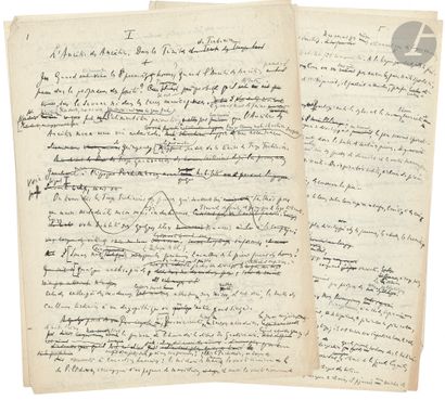 null Joseph-Henri ROSNY Elder. Autograph manuscript, [Les Conquérants du Feu, 1929];...
