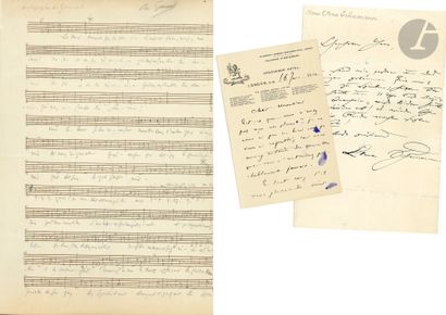 MUSIQUE. 5 manuscrits musicaux autographes...