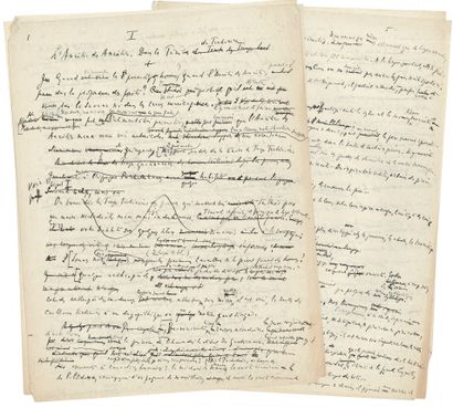 null Joseph-Henri ROSNY Elder. Autograph manuscript, [Les Conquérants du Feu, 1929];...