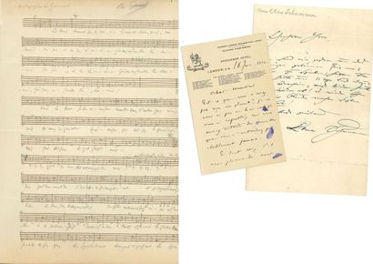 null MUSIQUE. 5 manuscrits musicaux autographes et 4 L.A.S.
R. Andersch, Souvenirs...