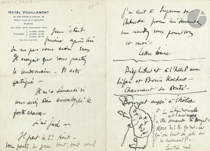 null Maurice SACHS (1906-1945). L.A.S. with drawing, Paris [1920s, to Marie de Wasmer];...