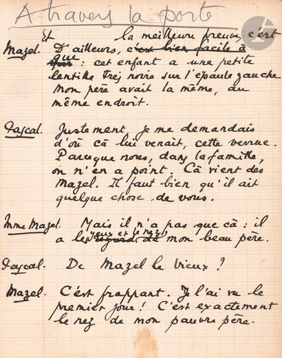 Marcel PAGNOL. Autograph manuscript, Bucolics,...