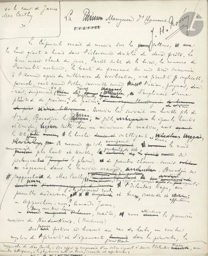 null Joseph-Henri ROSNY aîné. Autograph manuscript signed, La Mangeuse d'Hommes,...