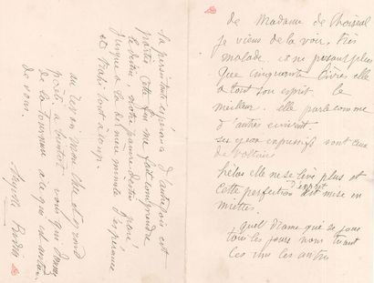 null Auguste RODIN. L.A.S., [1913], à Robert de Montesquiou ; 3 pages in-8, petit...