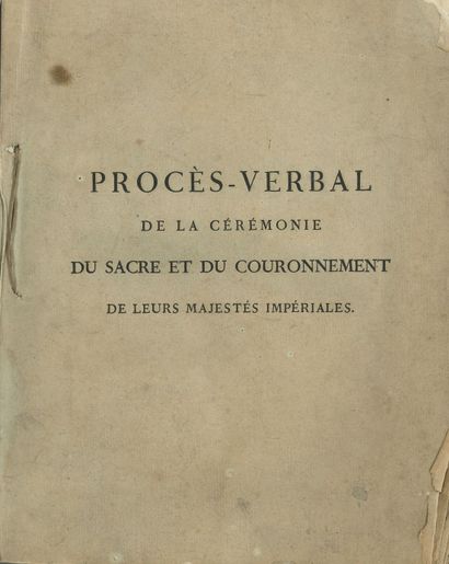 null [NAPOLÉON Ier]. Imprimé : Procès-verbal de la cérémonie du Sacre et du Couronnement...