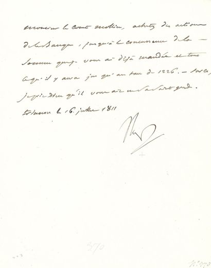 null NAPOLÉON Ier. L.S. « Nap », Trianon 6 juillet 1811, au comte Mollien ; la lettre...
