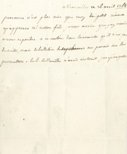 null LOUIS XV. L.A., Versailles 26 avril 1768, au duc de Penthièvre ; demi-page in-4,...