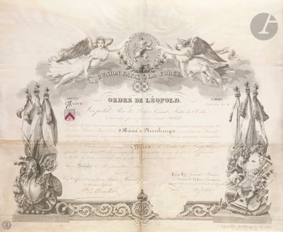 null LÉOPOLD Ier (1790-1865) Roi des Belges. P.S., Bruxelles 18 novembre 1844 ; vélin...
