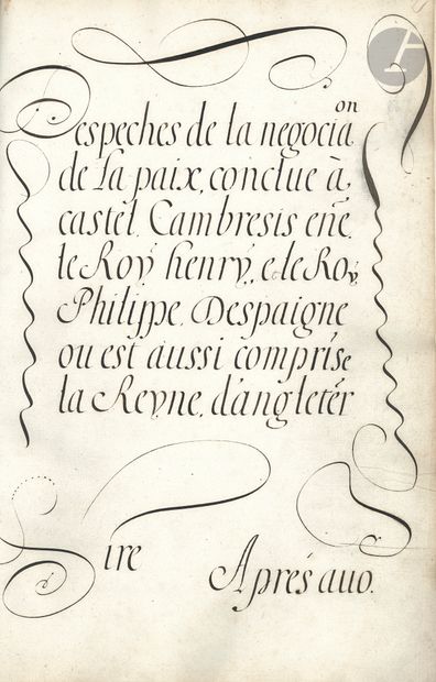 Treaties of CATEAU-CAMBRÉSIS. Manuscript,...