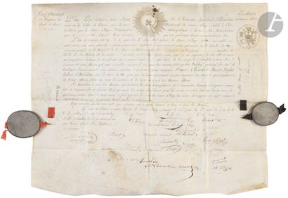 ROSE-CROIX. Brevet signé par 13 dignitaires,...