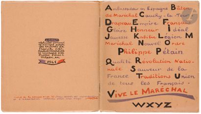 MANZIAT (Andrée).
[Alphabet of Marshal Pétain...