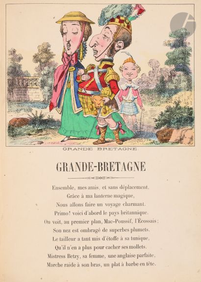 null HUMBERT (A.).
Un voyage en lanterne magique.
Nouveaux tableaux de lecture grotesques...