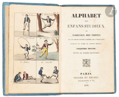 null Alphabet of the studious children or table of the virtues which the children...