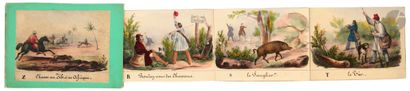 null [Hunting Alphabet].
No address, place, or date. [Circa 1840]. (11.6 x 16.5 cm)....