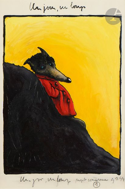 null SOLOTAREFF (Grégoire).
Un jour, un loup. [Acrylique originale. Projet de couverture].
[Paris....