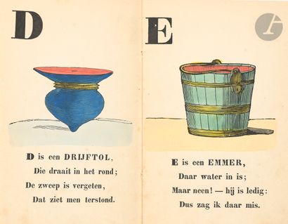 null A B Boek.
Met 26 gekleurde plaatjes. G. Theod. Bom. Amsterdam. [ca. 1850]. In-12...