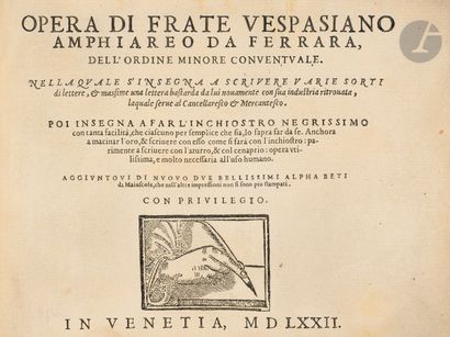 null AMPHIAREO (Vespasiano).
Opera di frate Vespasiano Amphiareo da Ferrara dell’ordine...