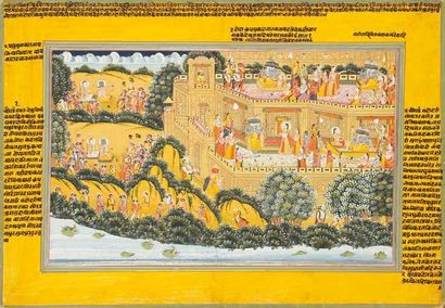 null Râma et Lakhshmana, avec leurs alliés conduits par Hanuman, font le siège du...