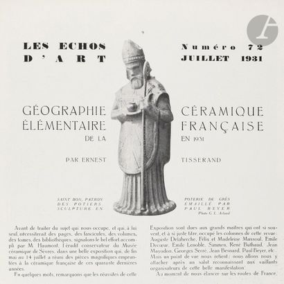 null PAUL BEYER (1873-1945)
Saint Bon, 1934
Très importante sculpture (en deux éléments).
Épreuve...