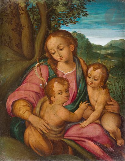 null École ITALIENNE du XVIIe siècle
Vierge à l’enfant
Cuivre
20 x 17 cm