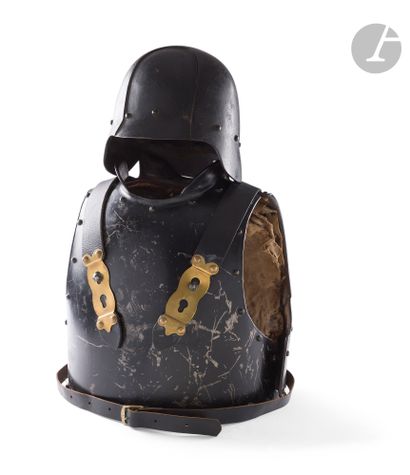 Miner's helmet and cuirass set including...