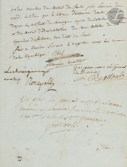 null Maréchal Jean Baptiste JOURDAN (1762-1833)
Certificat attestant de la mauvaise...