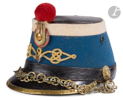 Model 1874 hussar shako. 
In leather, marked...