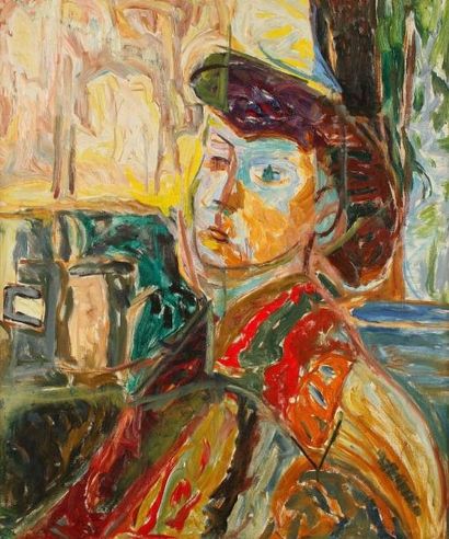 LUTKA - PINK (1906 - 1998) Autoportrait, vers 1947. Huile sur toile. Porte le cachet...