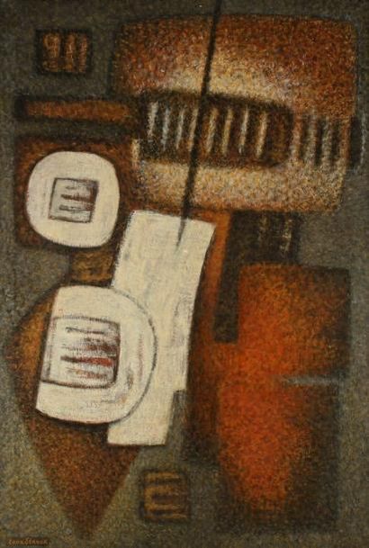 Zora STAACK [serbe] (1910 - 2001) Composition abstraite. Huile sur toile. Signée...