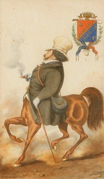ANONYME Caricature austro-hongroise, 1866. Fac-similé.. 44 x 26 cm
