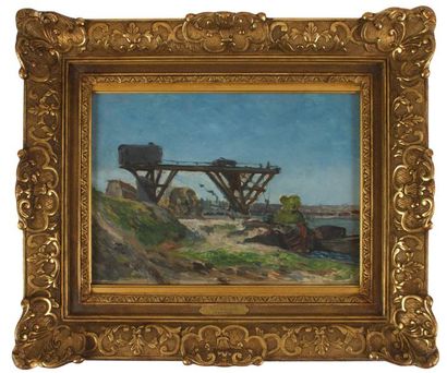 Paul GAUGUIN (1848-1903) Le pont roulant devant la Seine, aux environs du Quai de...