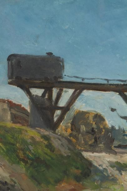 Paul GAUGUIN (1848-1903) Le pont roulant devant la Seine, aux environs du Quai de...