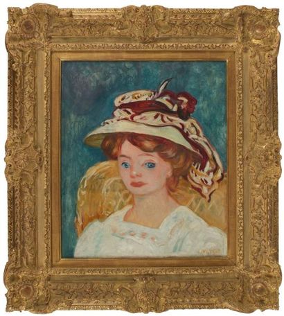 Louis VALTAT (1869-1952) Madame Valtat au chapeau, vers 1907 Huile sur toile. Signée...