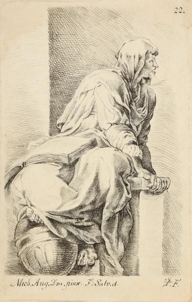 Lot de quatre dessins François VERDIER (Paris 1645 - 1730) Pompée se lève de son...