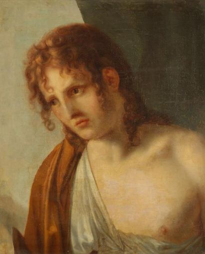 Attribué à Pierre Narcisse GUÉRIN (1774 - 1833) Tête d'Hippolyte Toile. 61,5 x 50,5...