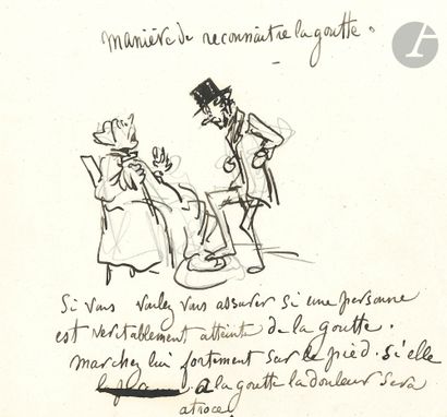 Amédée de Noé, dit CHAM (1819-1879). 3 dessins...