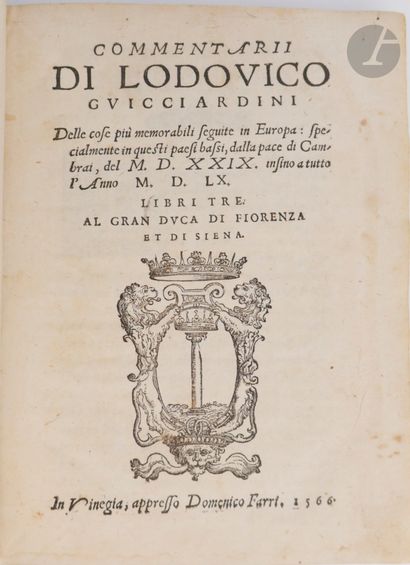 GUICCIARDINI (Lodovico).
Commentarii di Lodovico...