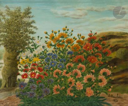André BAUCHANT (1873-1958)
Parterre de fleurs,...