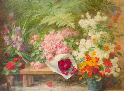 Thérèse GUÉRIN (1861-1933)
Parterre de fleurs...