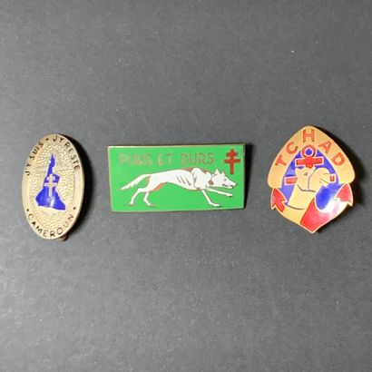 Set of 3 Free French badges.
2nd Corps, Cameroon...