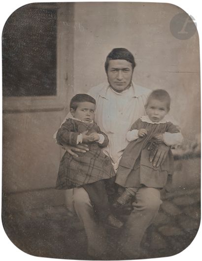 Unidentified Daguerreotypist
Father and two...