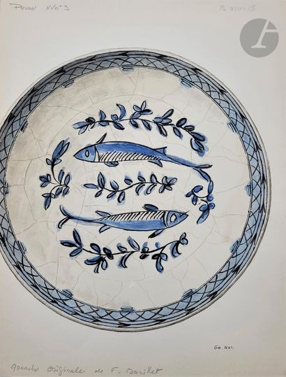 null Grande vasque à décor de poissons et d’écailles, Iran qâjâr, XIXe siècle
Vasque...