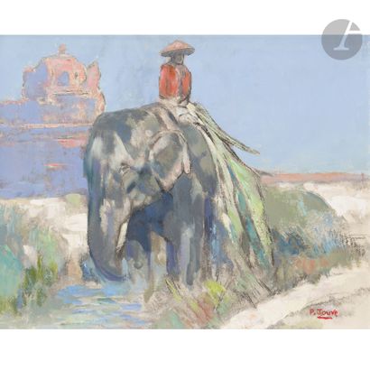 PAUL JOUVE (1878-1973)
Éléphant et son cornac,...