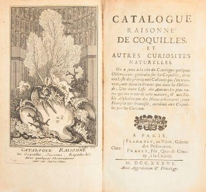 GERSAINT (Edmé François) Catalogue raisonné de coquilles, et autres curiosités naturelles....