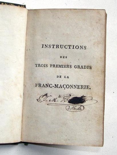 null Livret "Instructions des Trois Premiers Grades de la Franc-Maçonnerie" du rite...