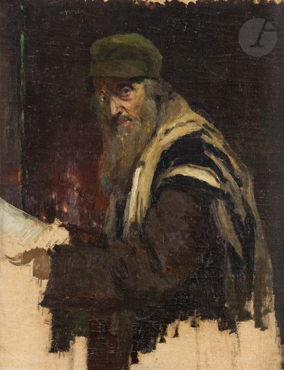  Alexej von JAWLENSKY (1864-1941)
Juif en prière, 1871
Huile sur toile avec au dos... Gazette Drouot